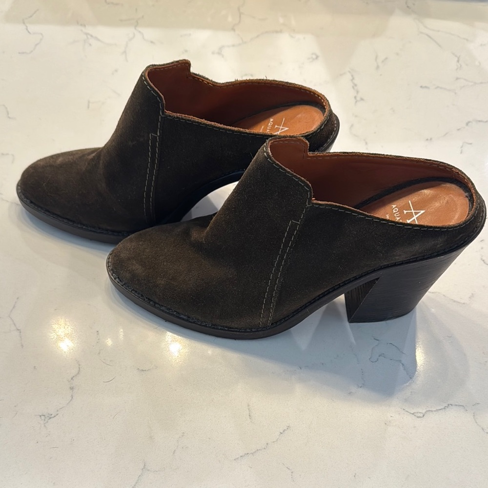 Aquatalia Women's Brown Suede Mules - Picture 2 of 5